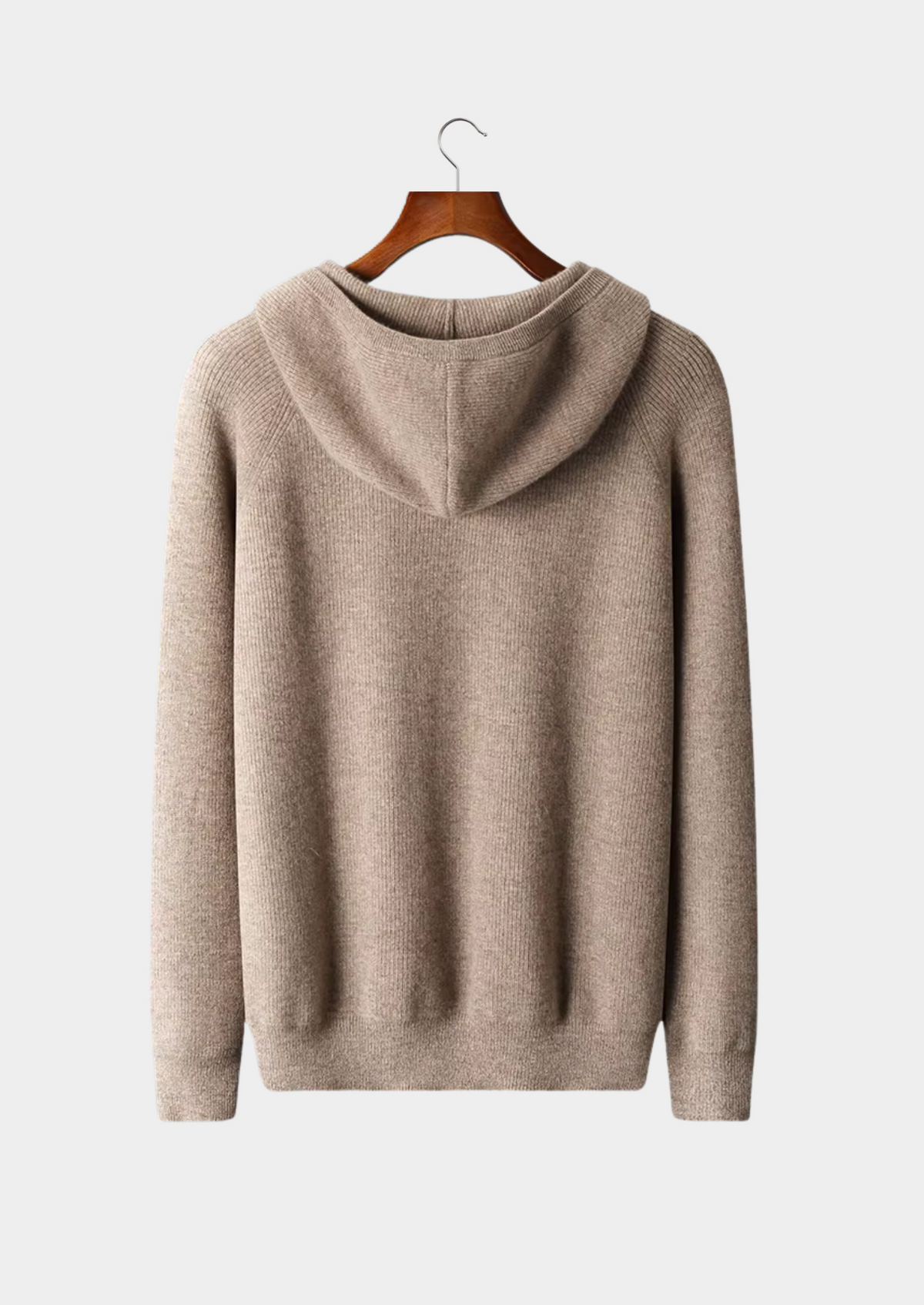 Pure Extra-Fine Merino Wool Ribbed Zip Hoodie - photo 9