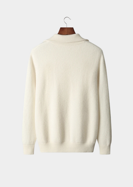 Pure Extra-Fine Merino Wool Ribbed Zipper Cardigan - photo 2
