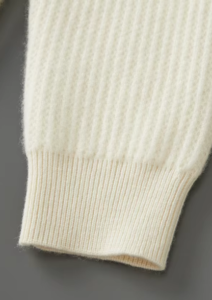 Pure Extra-Fine Merino Wool Ribbed Zipper Hoodie - photo 15