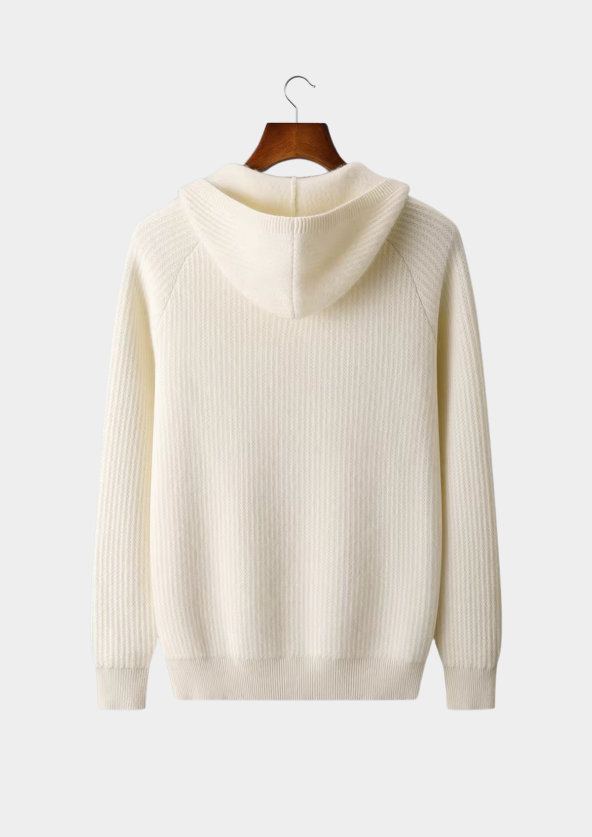 Pure Extra-Fine Merino Wool Ribbed Zipper Hoodie - photo 9