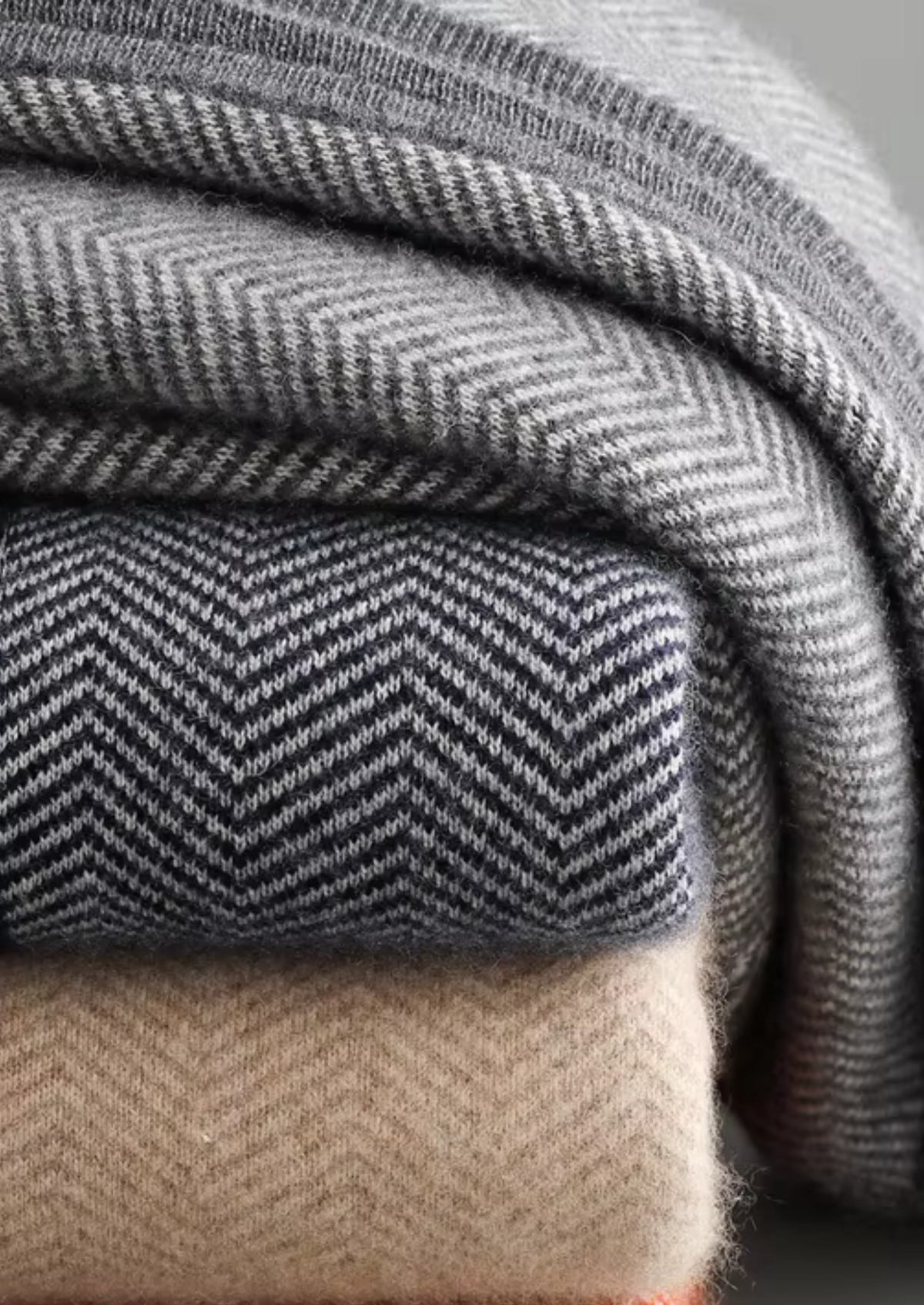 Pure Extra-Fine Merino Wool Sand Herringbone Set - photo 4