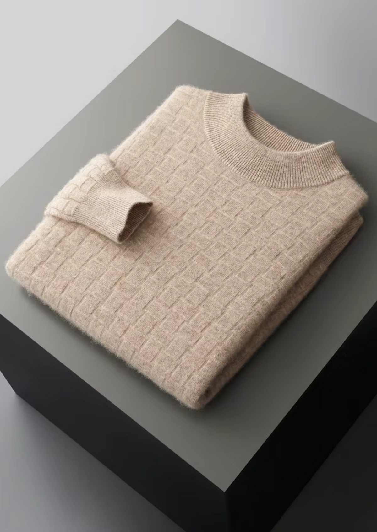 Pure Extra-Fine Merino Wool Textured Mockneck - photo 10