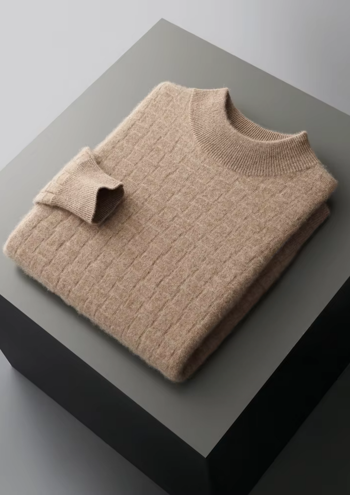 Pure Extra-Fine Merino Wool Textured Mockneck - photo 11