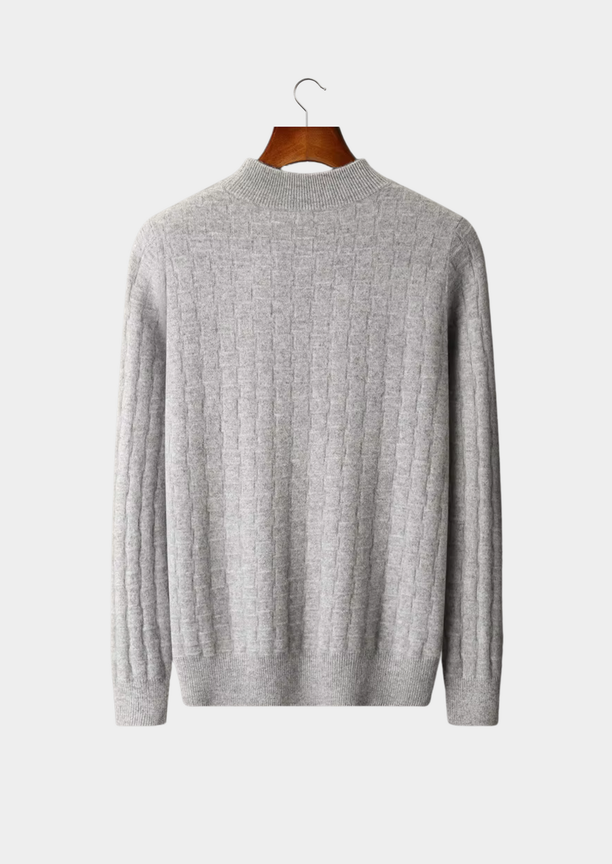 Pure Extra-Fine Merino Wool Textured Mockneck - photo 2