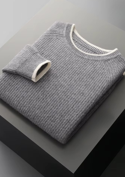 Pure Extra-Fine Merino Wool Two Tone Crewneck - photo 17