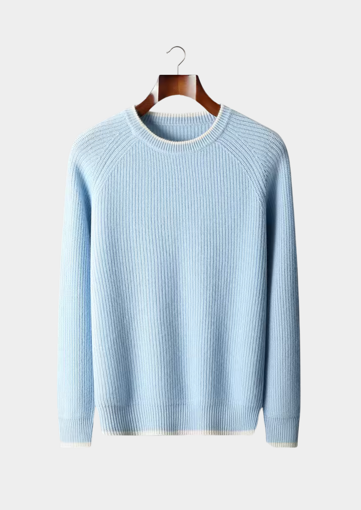 Pure Extra-Fine Merino Wool Two Tone Crewneck - photo 4