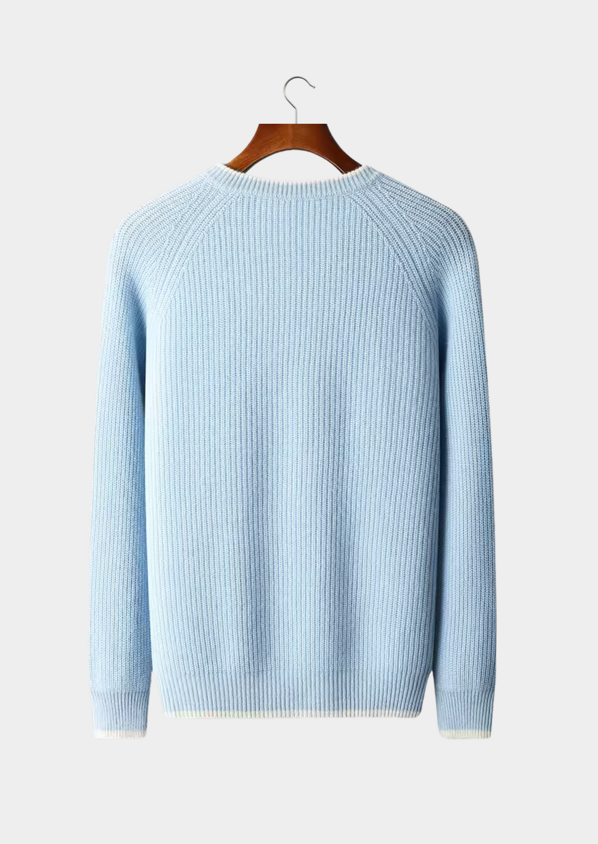 Pure Extra-Fine Merino Wool Two Tone Crewneck - photo 5