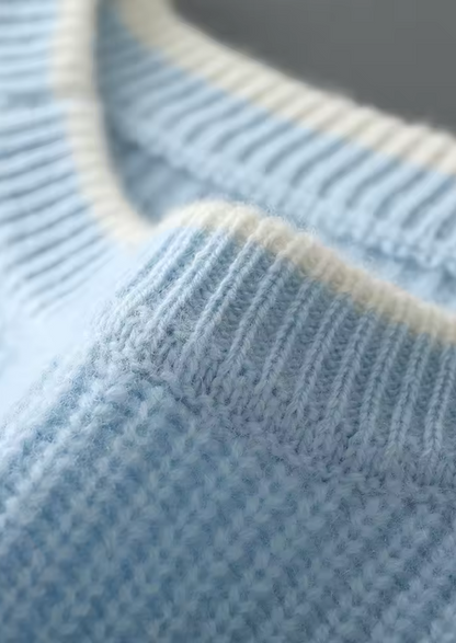 Pure Extra-Fine Merino Wool Two Tone Crewneck - photo 7
