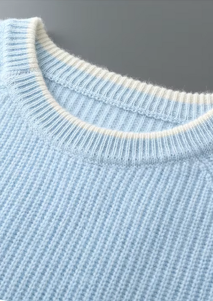 Pure Extra-Fine Merino Wool Two Tone Crewneck - photo 9