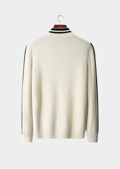 Pure Extra-Fine Merino Wool Two Tone Zip Cardigan - photo 2