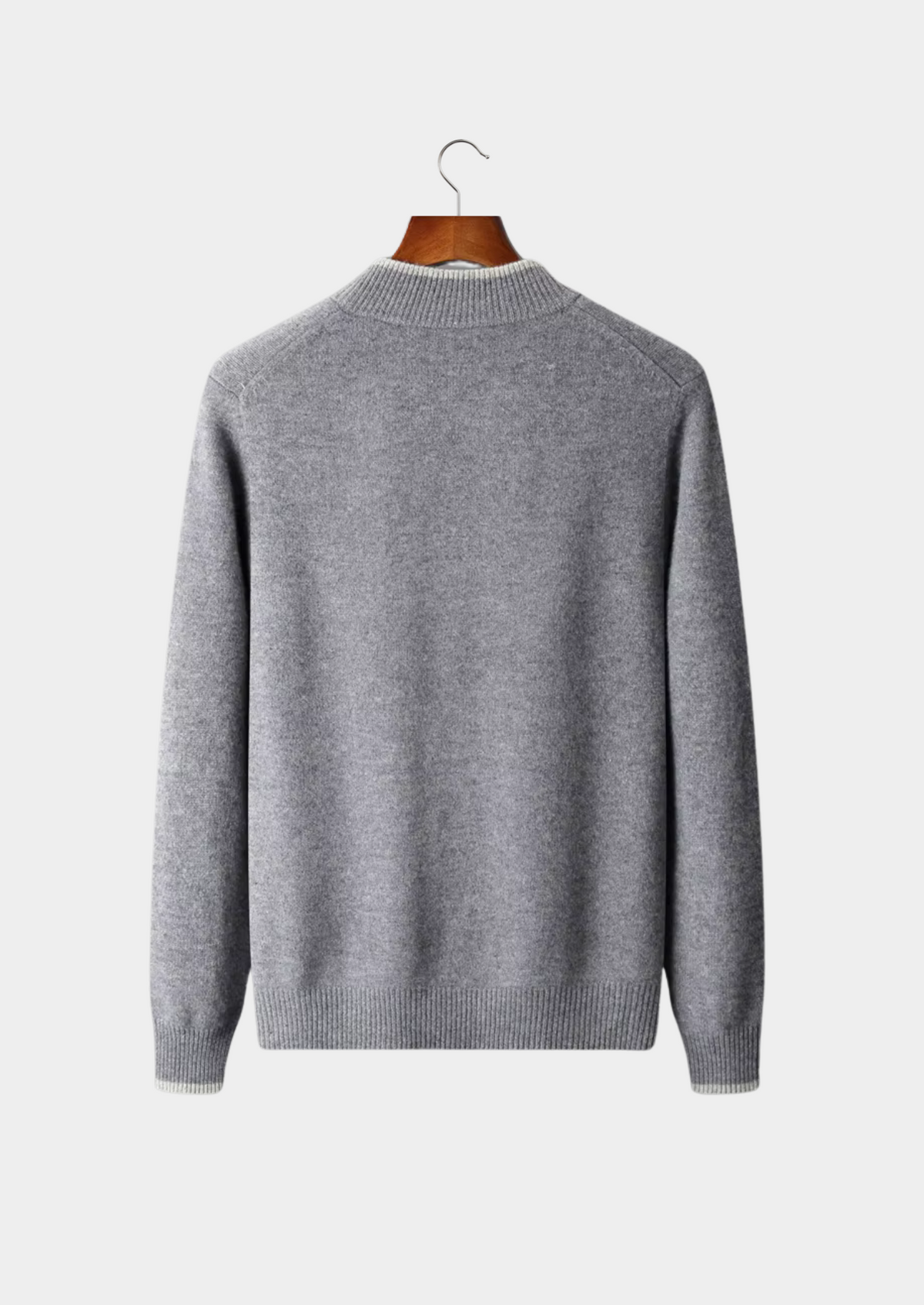 Pure Extra-Fine Merino Wool Two-Tone Zip Cardigan - photo 4