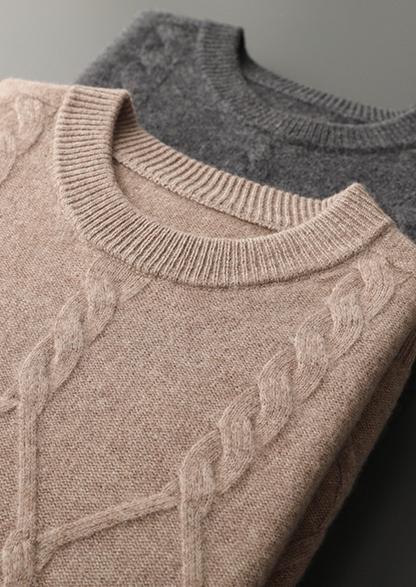 Pure Extra-Fine Merino Wool Cable Crewneck - photo 6