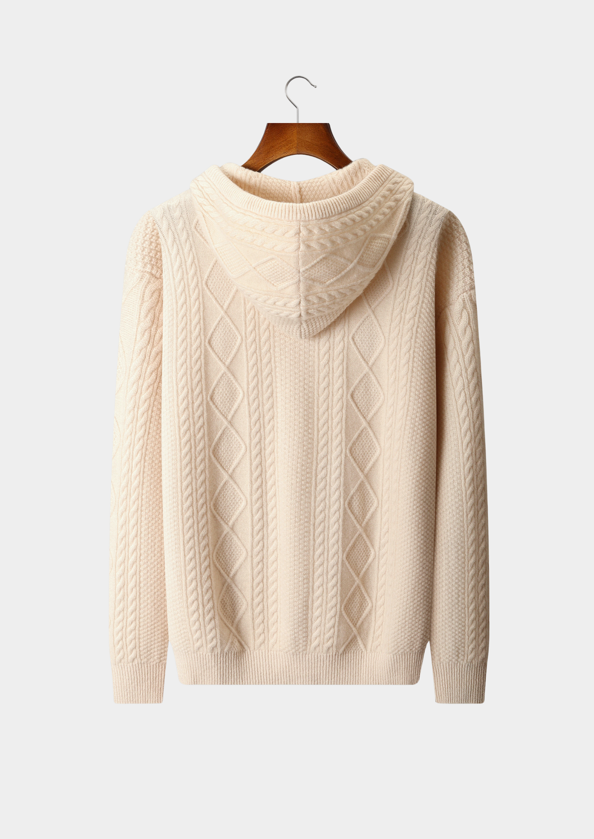 Pure Extra-Fine Merino Wool Wintertime Zipper Hoodie - photo 2