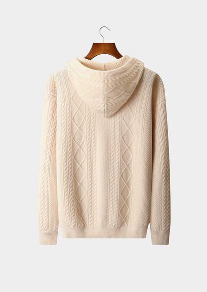 Pure Extra-Fine Merino Wool Wintertime Zipper Hoodie - photo 2