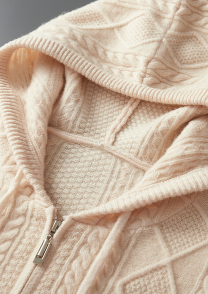 Pure Extra-Fine Merino Wool Wintertime Zipper Hoodie - photo 5