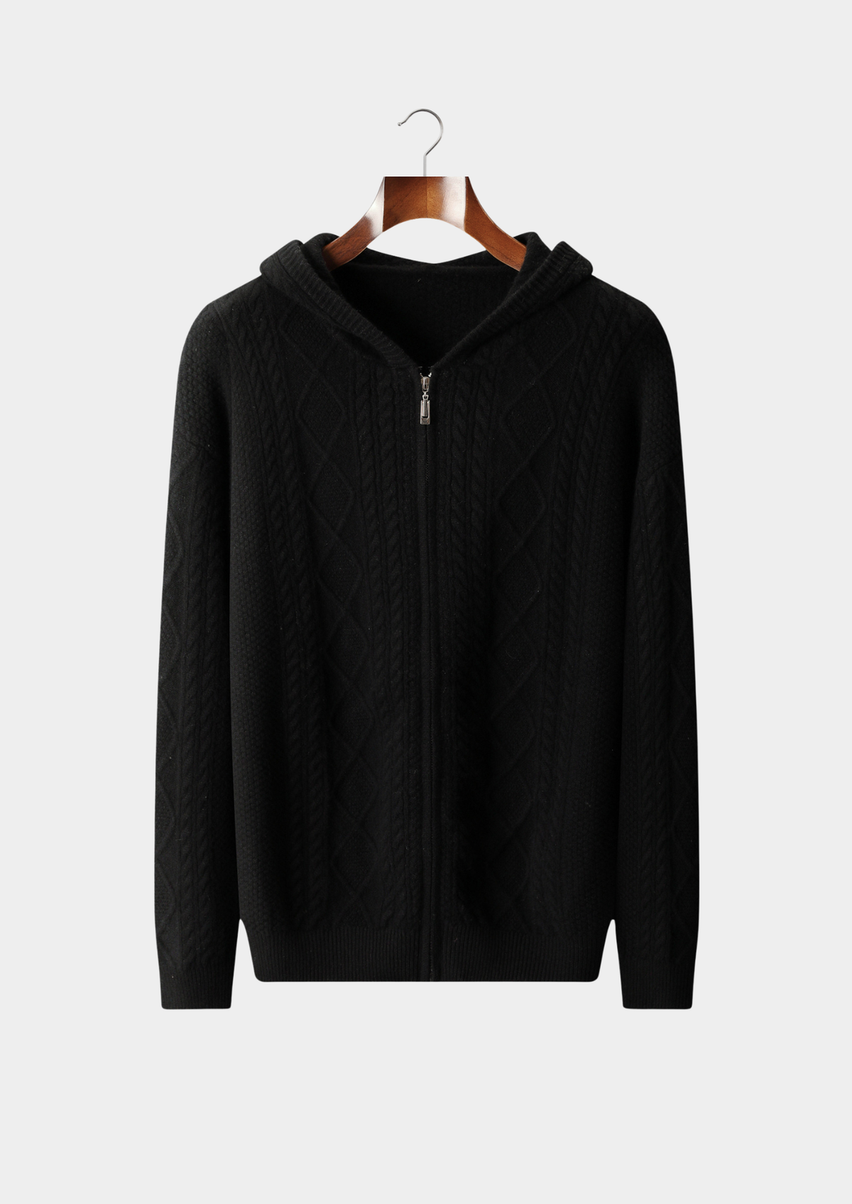 Pure Extra-Fine Merino Wool Wintertime Zipper Hoodie - photo 7