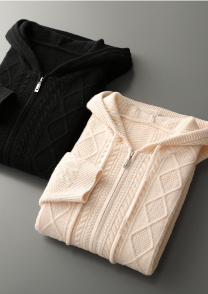 Pure Extra-Fine Merino Wool Wintertime Zipper Hoodie - photo 8
