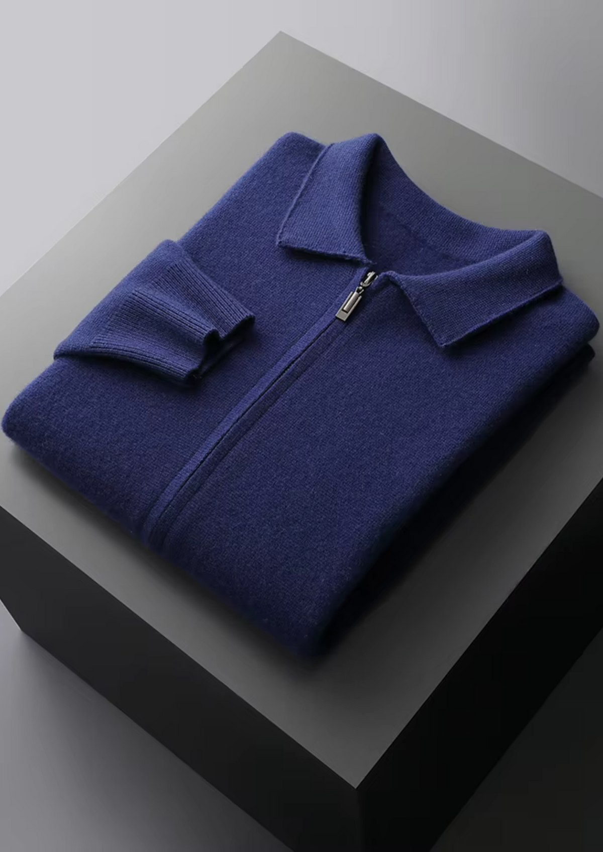 Pure Extra-Fine Merino Wool Zip Polo Cardigan - photo 13