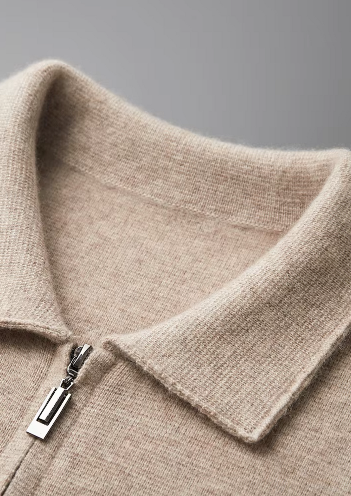 Pure Extra-Fine Merino Wool Zip Polo Cardigan - photo 4