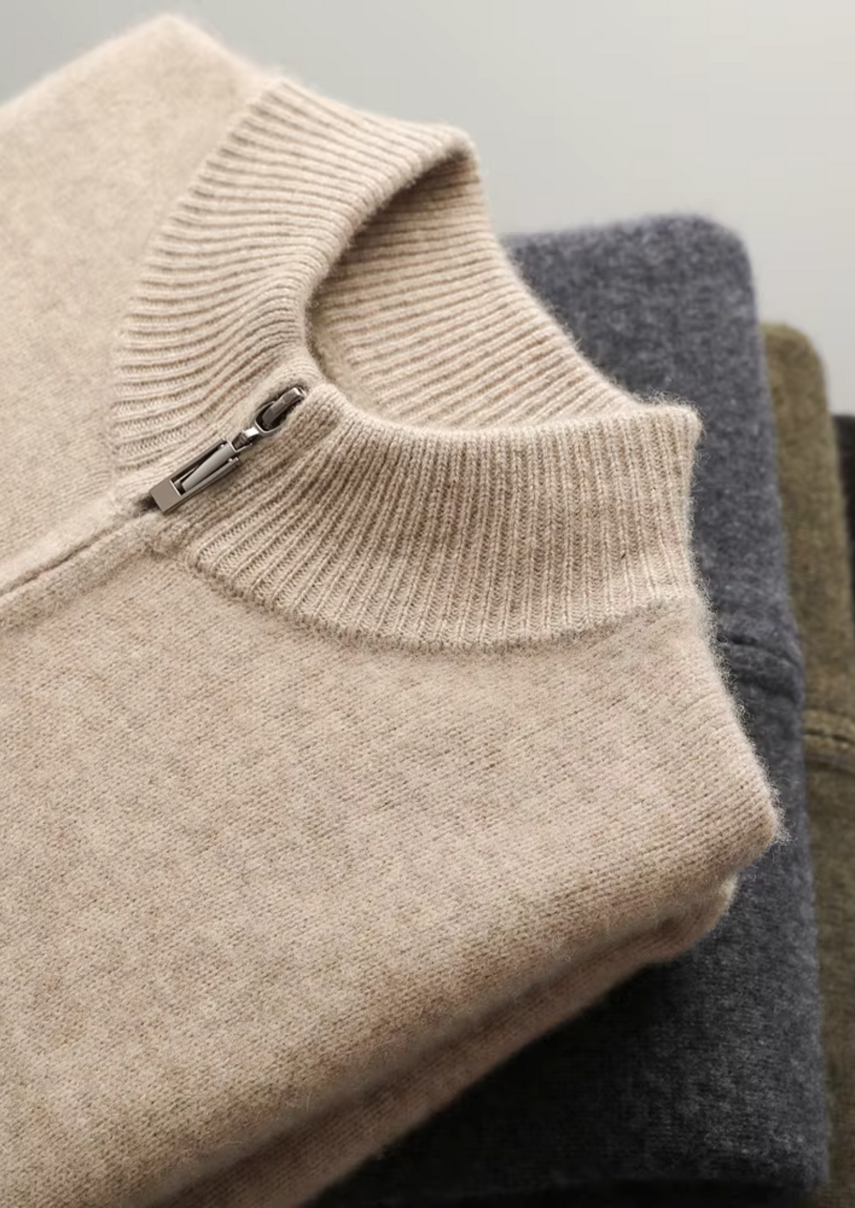 Pure Extra-Fine Merino Wool Zipper Cardigan - photo 10