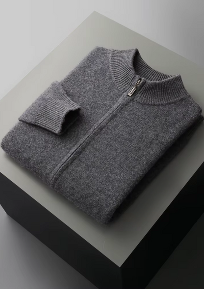 Pure Extra-Fine Merino Wool Zipper Cardigan - photo 11