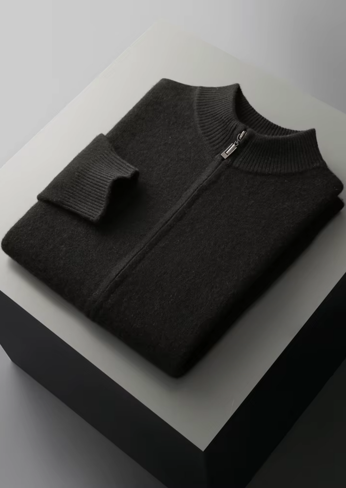 Pure Extra-Fine Merino Wool Zipper Cardigan - photo 12