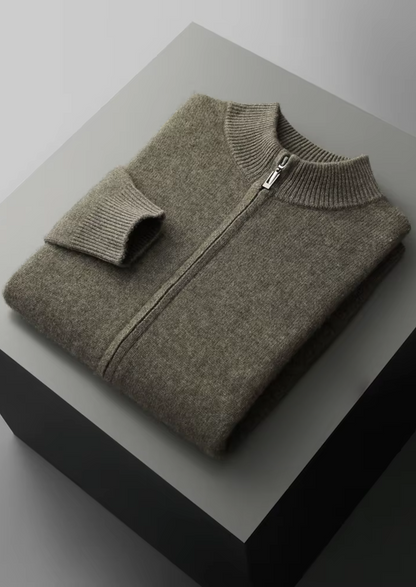 Pure Extra-Fine Merino Wool Zipper Cardigan - photo 14