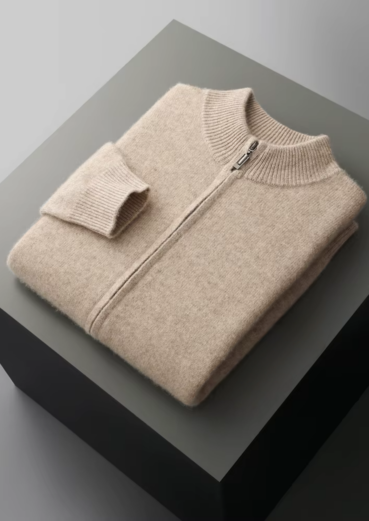 Pure Extra-Fine Merino Wool Zipper Cardigan - photo 3