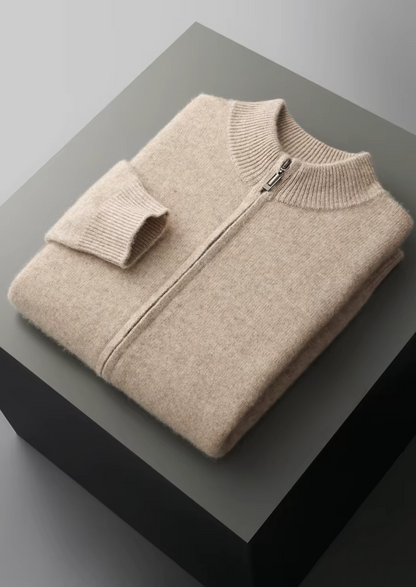 Pure Extra-Fine Merino Wool Zipper Cardigan - photo 3