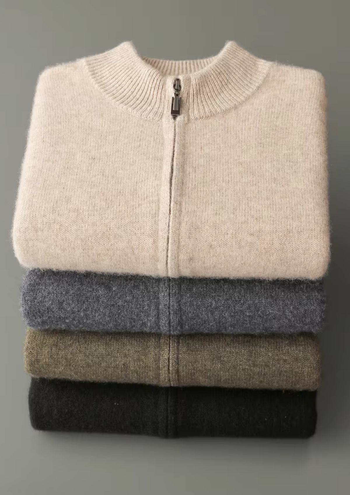Pure Extra-Fine Merino Wool Zipper Cardigan - photo 9